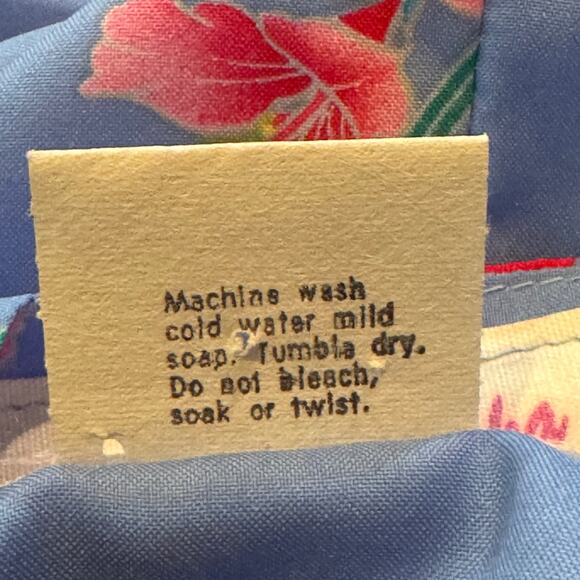 Vintage Hale O'Lika Fashions Size Large Made in Hawaii Blue Pink Floral Dress - Picture 7 of 7